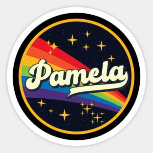 Pamela // Rainbow In Space Vintage Style Sticker